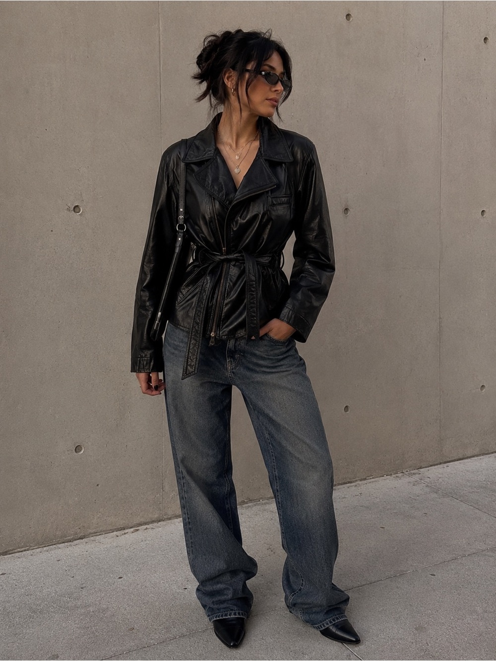 Wilsons Leather Black Genuine Leather Moto Jacket w/ Belt & Removable Thinsulate